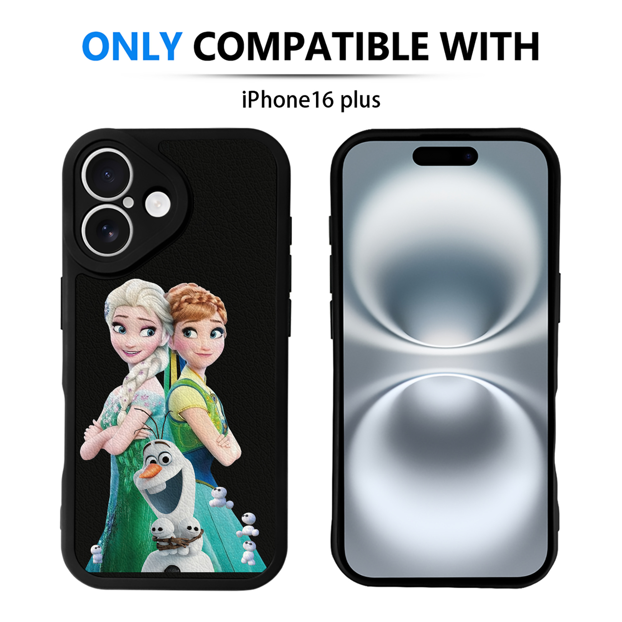 （画像用） アナと雪の女王 アンナ エルサ Frozen Anna Elsa 【iPhone 16シリーズ対応】シリコンスマホケース（レザー調） 材質：シリコン